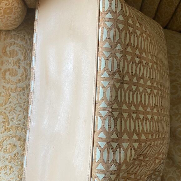 Stella & Dot HB148COR Fillmore Geo Cork Pool Side Resortwear Tote Bag - Picture 3 of 13